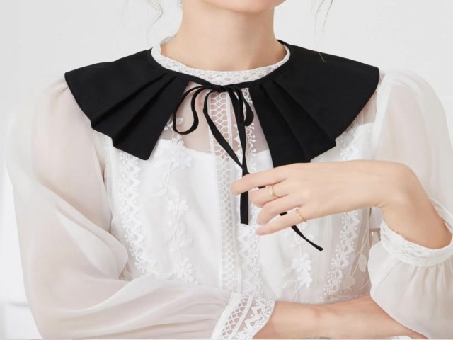 esp-ปลอกคอปลอม-แบบผูกเชือก-ถอดออกได้-สําหรับตกแต่งเสื้อกันหนาว