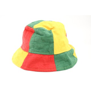 สินค้าราสต้า Bucket Hat Green Yellow Red Reggae Colors หมวกราสต้าใยธรรมชาติทรงบ็อบสุดเซอร์