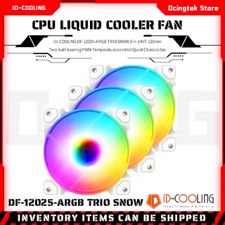 ID-COOLING DF-12025-ARGB TRIO SNOW 3 in 1 KIT 120mm Two ball bearing PWM Temperature control Quiet Chassis fan