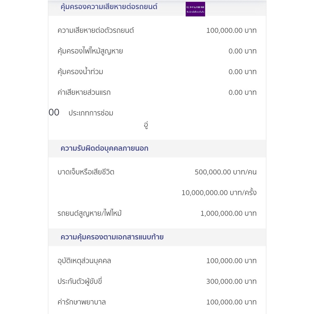 ประกันภัยรถยนต์ชั้น-3-บริษัทเมืองไทย-ชับบ์-lmg-คุ้มภัย-ไทยเศรษฐกิจ-อินทรประกันภัย-ทุน-100-000-คุ้มครอง1ปี