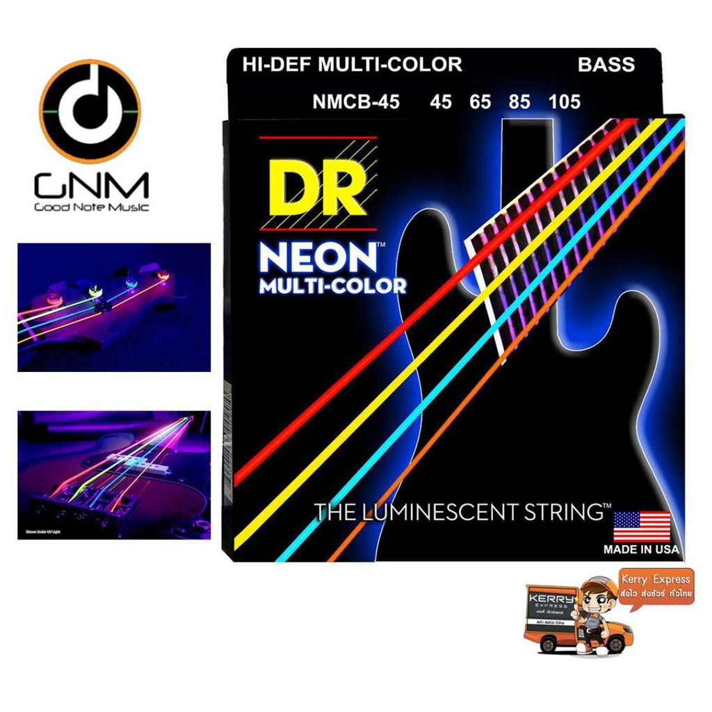 สายกีต้าร์เบส-dr-neon-hi-def-bass-strings-4-สาย-เรืองแสง-หลากสี-รุ่น-nmcb-45-45-65-85-105