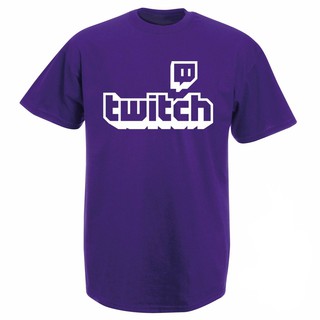 เสื้อยืดพิมพ์ลาย twitch tv สีม่วง