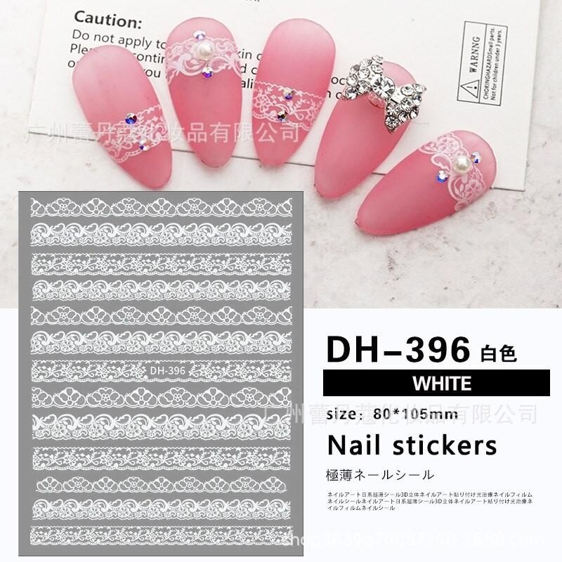 สติกเกอร์ 3D ติดเล็บ Nail Sticker 3D ลายแบรนด์ ลายยอดฮิต ลายลูกไม้ รหัส ...