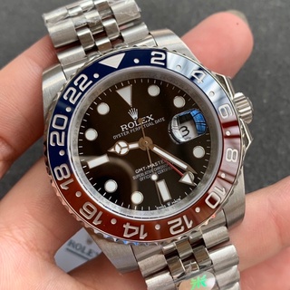 พรี ราคา20200 Rolex GMT 126710 ผู้ชาย​ผู้หญิง​ นาฬิกาแฟชั่น นาฬิกาแบรนด์เนม เงิน40mm