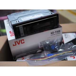 JVC KD-T408 เครื่องเล่นติดรถยนต์ 1-Din รองรับ CD / USB / AUX