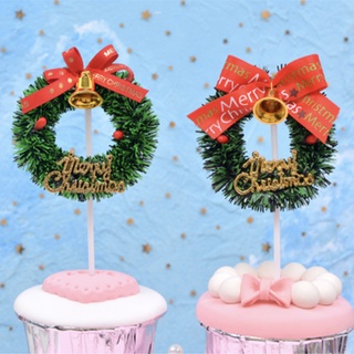 ป้ายปักตกแต่งเค้ก  Xmas เซ็ตป้ายปักตกแต่งขนม คริสต์มาส น่ารักมากๆ Christmas Cake Decorating Topper แพค 5 ชิ้น