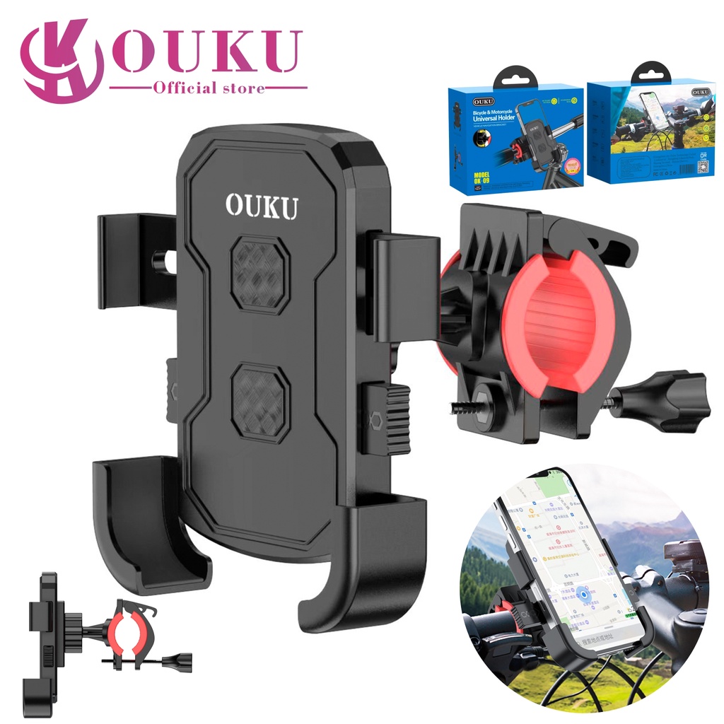 ภาพหน้าปกสินค้าOUKU OK09 ที่ยึดมือถือสำหรับจักรยาน มอเตอร์ไซต์ แท่นยึดมอไซต์ ที่จับโทรศัพท์ ที่ยึดมือถือ ที่ยึดโทรศัพท์ ที่วางมือถือ