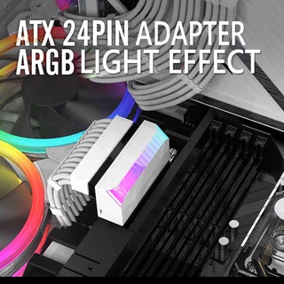 (bellare^COD) อะแดปเตอร์พาวเวอร์ซัพพลาย ATX 24Pin เป็น 90 องศา 5V 3-pin ARGB Aura Sync DIY [Bellare.th]