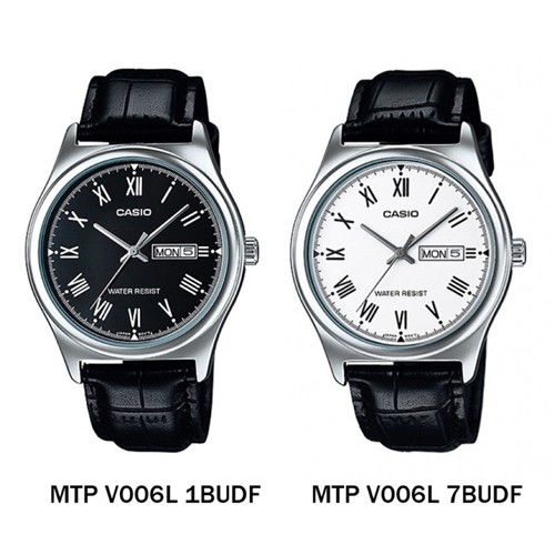 ภาพหน้าปกสินค้าCasio Standard นาฬิกาข้อมือผู้ชาย สายหนัง สีดำ รุ่น MTP-V006L,MTP-V006L-1BUDF, MTP-V006L-1B, MTP-V006L-7B,