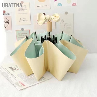 Urattna ร่มกันแดด กัน Uv พับได้ ยาง สีดําล้วน สําหรับกันฝน หรือส่องแสง