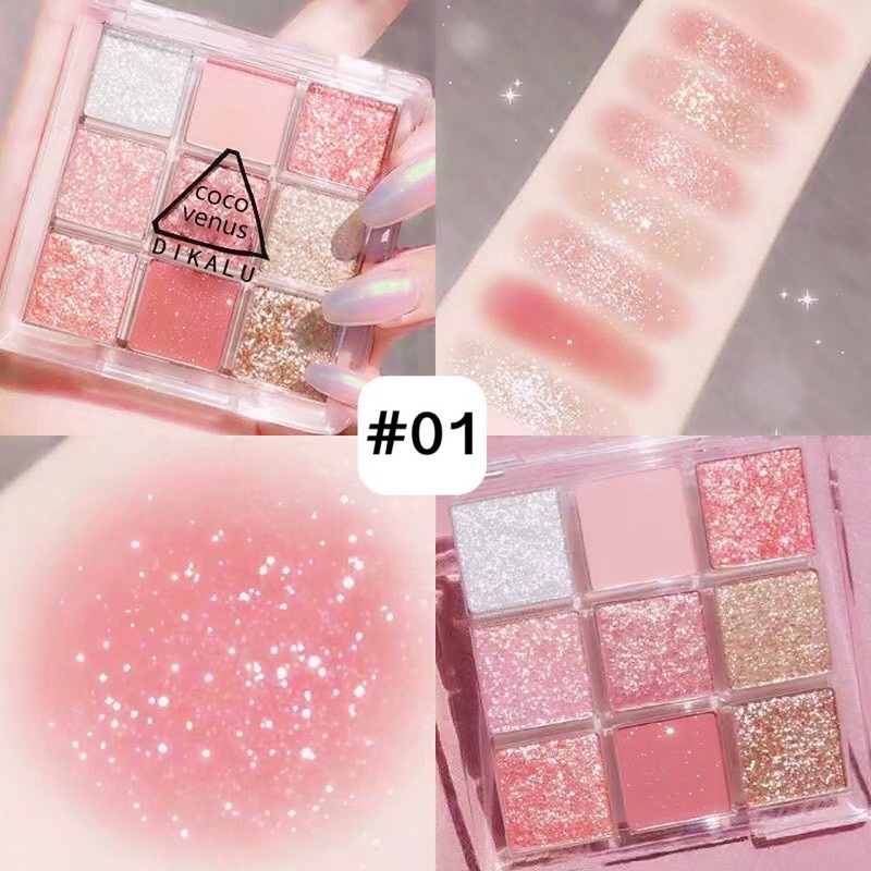 พาเลทอายแชโดว์-9-สี-อายแชโดว์-dikalu-coco-venus-eyeshadow-พาเลทตา-พาเลท-9-color-palette-ชิมเมอร์-พาเลททาตา-ที่ทาตา-ทาตา