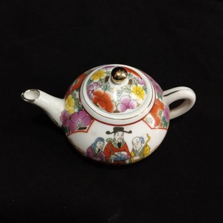 กาชงชา กาน้ำชางานเซรามิก ลายฮกลกซิ่วโบราณคลาสสิคสวยงาม ไซส์เล็ก 茶壶茶具