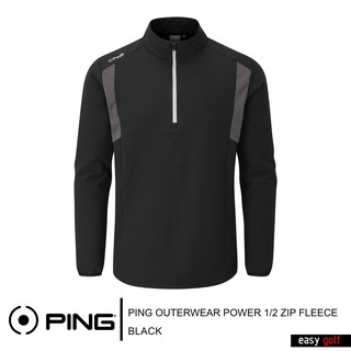 PING POWER 1/2 ZIP FLEECE PING MENS OUTERWEAR เสื้อท๊อปกันลมแขนยาว กีฬากอล์ฟ