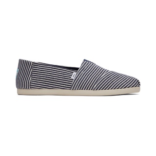 สินค้า TOMS รองเท้าลำลองผู้ชาย แบบสลิปออน (Slip on) รุ่น Alpargata Navy Rairoad Stripe (B) รองเท้าลิขสิทธิ์แท้