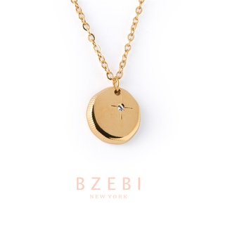 Bzebi สร้อยคอสเตนเลส เงิน แฟชั่น ทอง necklace แฟชั่นสไตล์เกาหลี โซ่ เครื่องประดับแฟชั่น สไตล์เกาหลี สำหรับผู้หญิง 1004n