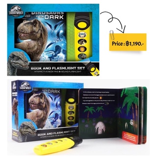 Jurassic World: Dinosaurs in the Dark Book and 5-Sound Flashlight Set - by Pi Kids