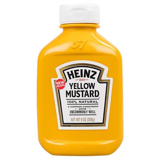 เยลโลว์ มัสตาร์ด ตรา ไฮนซ์ ( Yellow Mustard - Heinz ) ขนาด 255 g ชนิดขวดบีบ จากสหรัฐอเมริกา สินค้าพร้อมส่ง