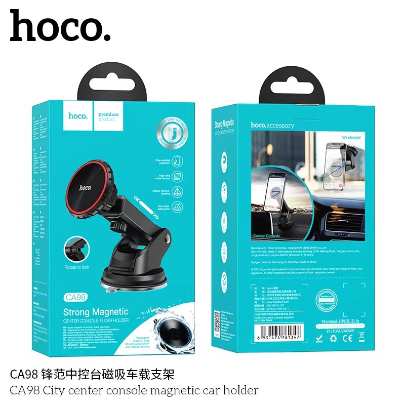hoco-ca98-magnetic-car-holder-ที่วางโทรศัพท์มือถือในรถยนต์แบบแม่เหล็ก-ตั้งบนคอนโซลหรือกระจก