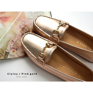 EARL GREY รองเท้าหนังแท้ หนังนิ่ม พื้นนุ่ม มีซัพพอร์ต รุ่น Clyley series in Pink gold