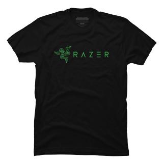 ผ้าฝ้าย 100%zw razer เสื้อยืดสีดําS-3XL