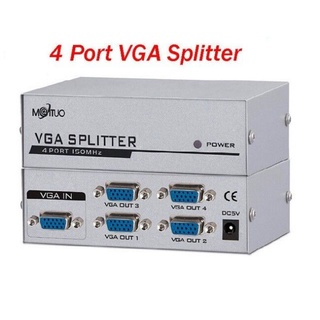 ส่งจากไทย 4 Port VGA Splitter ตัวแยกพอร์ท VGA 150MHz แบบเข้า1 ออก 4 1ออก4 1/4 4 พอร์ท ตัวแปลง หัวแปลง