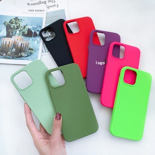 i12 เคสกำมะหยี่ เคสโลโก้ รุ่น i12 12pro 12promax เคสซิลิโคนกำมะหยี่สีพื้น