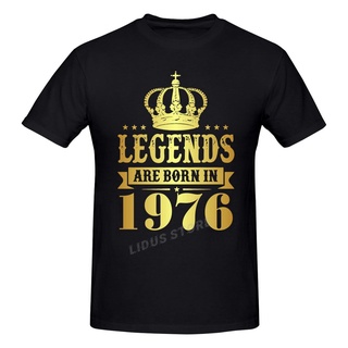 T-shirt  เสื้อยืด พิมพ์ลายกราฟิก Legends Are Born In 1976 46 Years For 46Th สไตล์ฮาราจูกุ สําหรับวันเกิดS-5XL