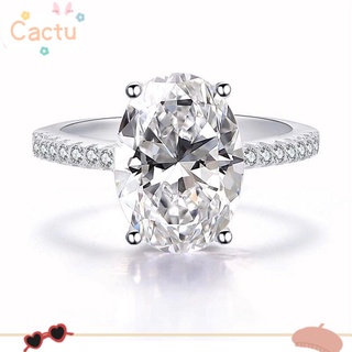 CACTU Luxury Diamond Rings Gift Eternity Promise Rings Cubic Zirconia Ring Womens Fashion Silver Gold Big Oval Jewelry Solitaire Rings Wedding Bridal Rings/Multicolor