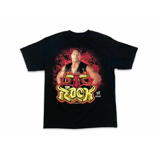 ผ้าฝ้ายแท้star tshirtเสื้อยืดลําลอง พิมพ์ลาย The Rock Dwayne Johnson Wrestling Wwe สไตล์วินเทจ สําหรับผู้ชายall sizes-5x