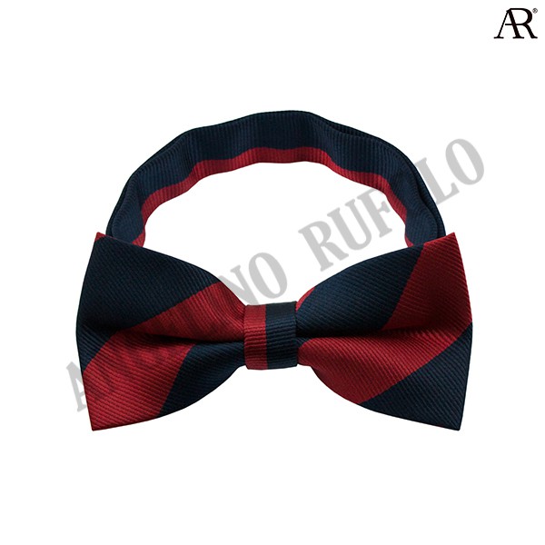 angelino-rufolo-bow-tie-ผ้าไหมทออิตาลี่คุณภาพเยี่ยม-โบว์หูกระต่ายผู้ชาย-ดีไซน์-stripe-pattern-สีแดง-กรมท่า-สีครีม-กรมท่า