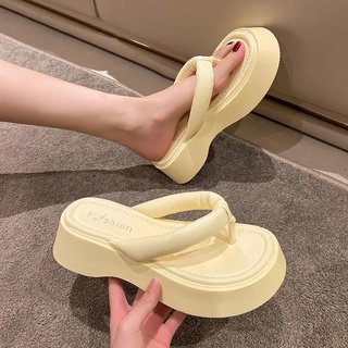 รองเท้าแตะก้นหนา💛รองเท้าส้นตึก✨สูง6cm size35-39💕 พื้นหนา👍👍 ซูเปอร์อ่อนนุ่ม!!👣🌰​​รองเท้าโรมัน รองเท้าชายหาด