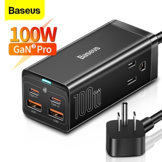 Baseus GaN3 Pro 100W ที่ชาร์จเดสก์ท็อป ชาร์จเร็ว 4.0 QC 3.0 PD USB-C Type C USB ชาร์จเร็ว สําหรับแล็ปท็อป MacBook Samsung iPhone