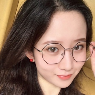 แว่นตาสายตาสั้น กรอบแว่นหลายเหลี่ยม แฟชั่นเกาหลี สําหรับผู้หญิง 1/2/3/4/5/6
