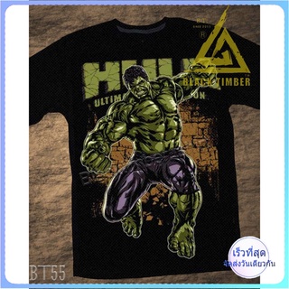 BT  the incredible hulk avengers เสื้อยืด สีดำ Black Timber T-Shirt ผ้าคอตตอน สกรีนลายแน่น S M L XL XXL