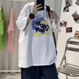 เสื้อยืดสีขาว【M-3Xl】เสื้อยืดแขนสั้น คอกลม ผ้าฝ้าย 100% พิมพ์ลายตัวอักษร ทรงหลวม ใส่สบาย สไตล์เกาหลี ฮิปฮอป สําหรับผู้ชาย