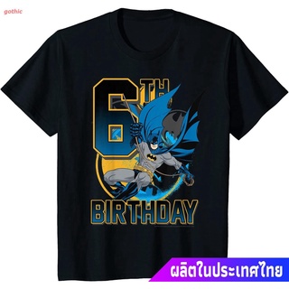 gothic เสื้อยืดลำลอง Kids DC Comics Batman 6th Birthday Action Shot T-Shirt Short sleeve T-shirts