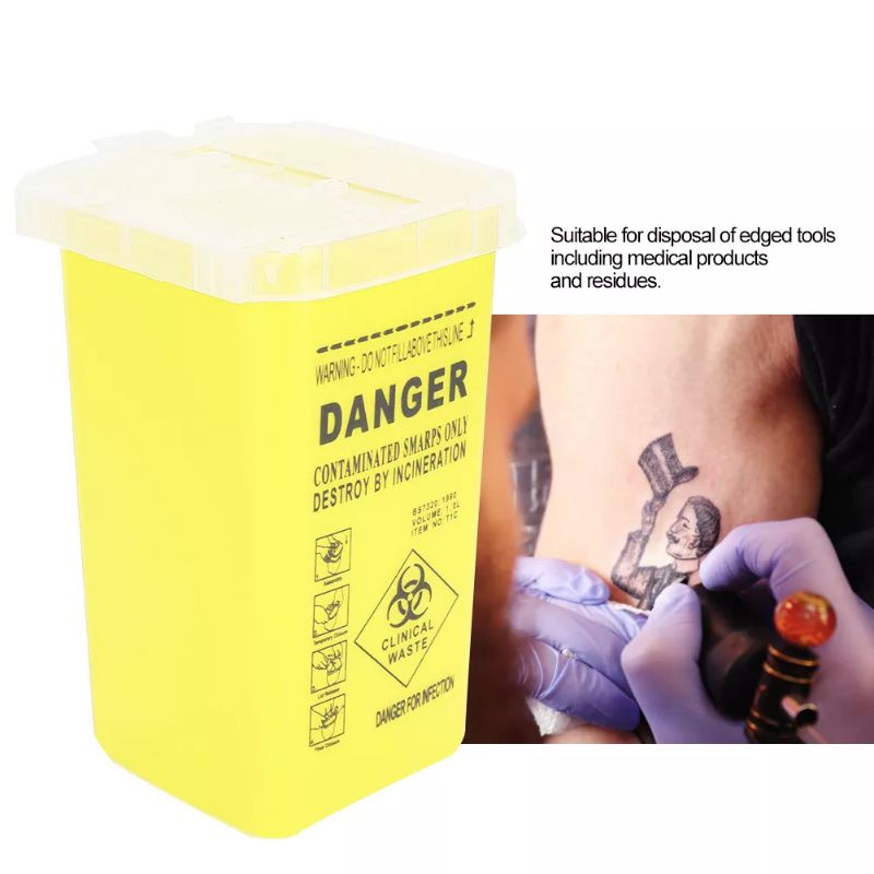 ภาพสินค้าถังขยะอันตราย/กล่องทิ้งเข็ม/กล่องใส่ขยะอันตราย/อุปกรณ์การสัก จากร้าน bigdog_tattoo บน Shopee ภาพที่ 4