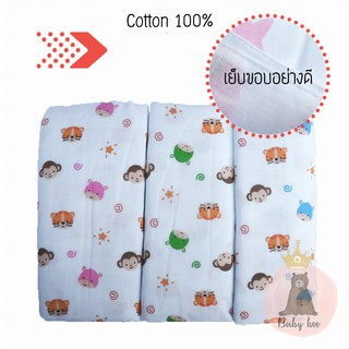 ผ้าอ้อมผ้าสาลู cotton 100%  27 นิ้ว เกรดAAA+  แพ็ค 12 ผืน คละสี (ลายMonkey) สินค้าพร้อมส่ง