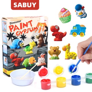 SABUY DIY Paint Gypsum ตุ๊กตาปูนพลาสเตอร์ ครบชุด ของเล่นเสริมพัฒนาการ ของเล่นวาดภาพ DIY Scawl toy