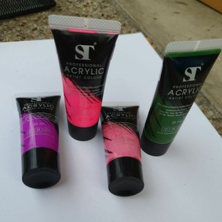 สีอะคริลิคAcrylic colour St  ชนิดหลอดบรรจุขนาด 22ml.