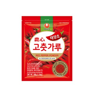 พริกเกาหลี ป่นละเอียด 500  นงชิม กรัมสไตล์เกาหลี ยอดเยี่ยมในทุกนเช่นรสชาติโภชนาการและกลิ่นหอม สีแดงเข้ม ความเผ็ดและกลิ่น