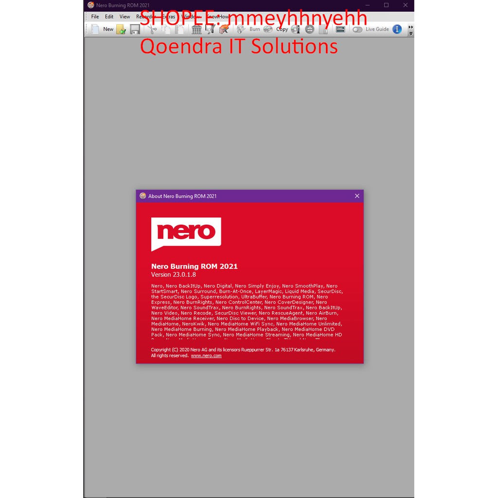 ภาพหน้าปกสินค้าHOT Nero Burning ROM 2021 v23  Lifetime  Full Version จากร้าน softcloudsth บน Shopee