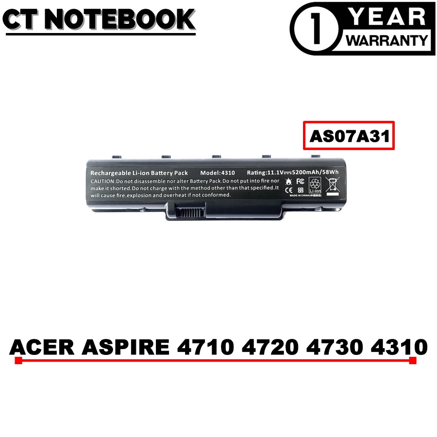 battery-acer-aspire-4710-4720-4520-4310-4920-4930-4535-4736-4730-as07a31-แบตเตอรี่โน๊ตบุ๊ค-acer-ประกัน-1-ปี-พร้อมส่ง