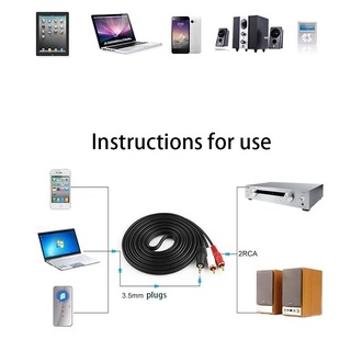 ภาพขนาดย่อของภาพหน้าปกสินค้า1.5M 3M 5M 10M 3.5มม.Jack To 2 RCA ชายสเตอริโออะแดปเตอร์สาย Audio AUX สำหรับโทรศัพท์ TV ลำโพงเสียง จากร้าน banny.it บน Shopee ภาพที่ 2