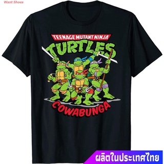 ผ้าฝ้าย 100%เสื้อยืดกีฬา Teenage Mutant Ninja Turtles Cowabunga T-Shirt Mens Womens T-shirtsS-3XL