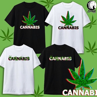 เสื้อยืด Cannabis กัญชา weed เสื้อยืดลายการ์ตูน เสื้อยืดแฟชั่น สายเขียว พลังใบ