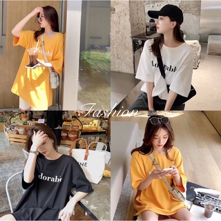 Fashion เสื้อยืด Adorable -Oversize- สีสดใส สไตล์เกาหลีน่ารัก เสื้อยืดนิ่ม แขนสั้นแฟชั่น เนื้อผ้าดี 084