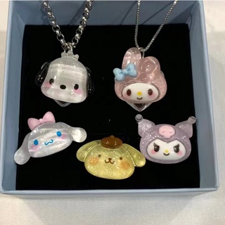 Kuromi Mymelody Cinnamoroll Pompompurin Pochacco Sanrio Kawaii สร้อยคอไหปลาร้าแฟลช แบบบาง สําหรับคู่รัก ของขวัญเพื่อนรัก