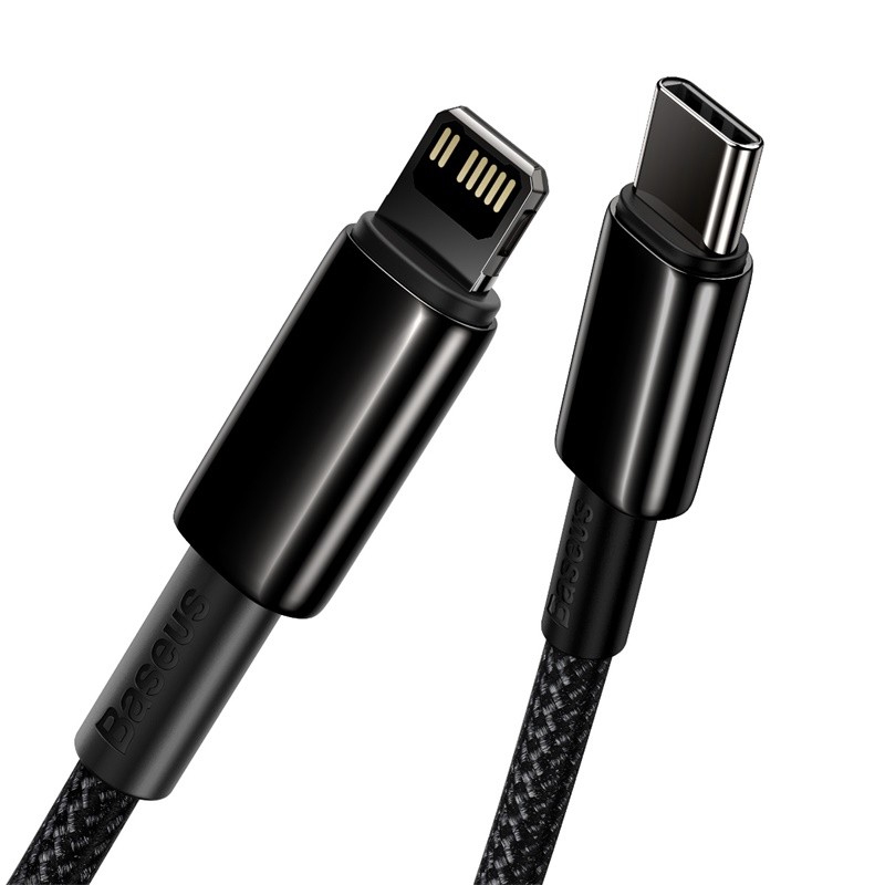 baseusสายชาร์จเร็วip-pd-20w-type-c-to-ip-baseus-tungsten-gold-fast-charging-data-cable