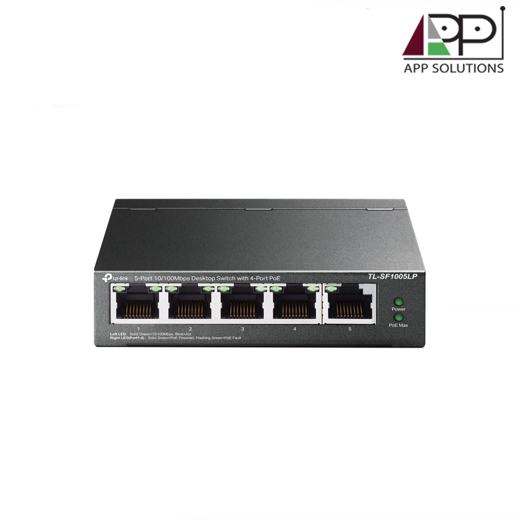 tp-link-switch-สวิตซ์ฮับ-10-100-4-port-poe-1uplink-รุ่นtl-sf1005lp-ประกันlifetime